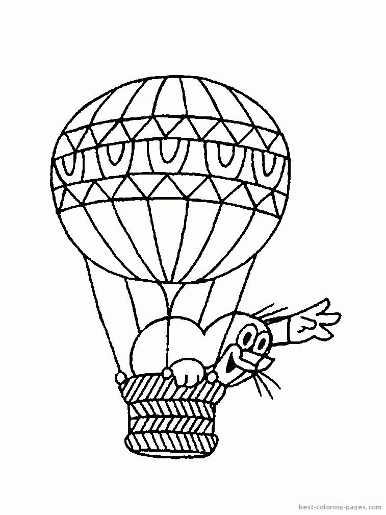 Plansa de colorat cu Balon Zburator 54 50